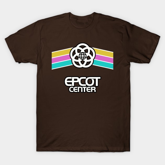 EPCOT Center Stripes Logo Shirt T-Shirt by FuturePort2032